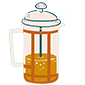 french press coffee maker icon