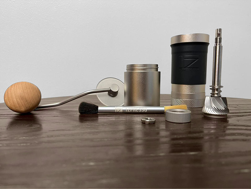 1Zpresso JX Pro - all the parts laid out on table