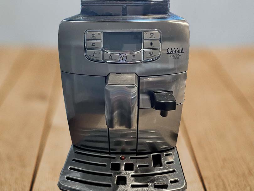 close up of gaggia anima prestige logo/name