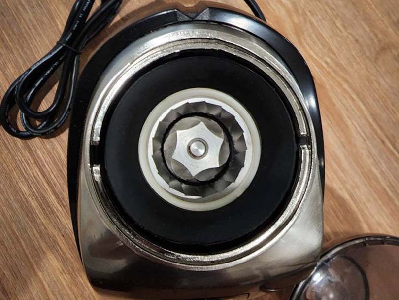 Close up of the 40mm stainless steel conical burr in the Baratza Virtuoso Plus
