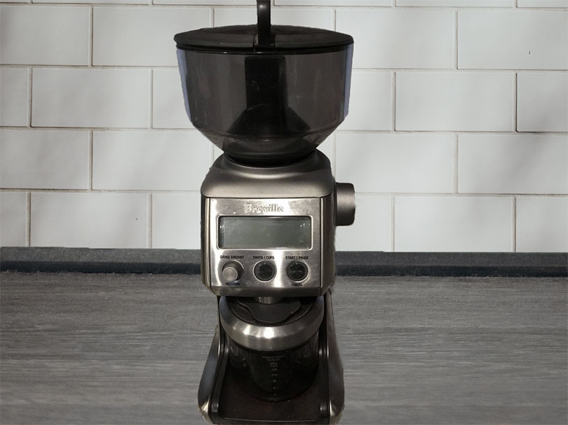Breville Smart Grinder Pro sitting on kitchen counter