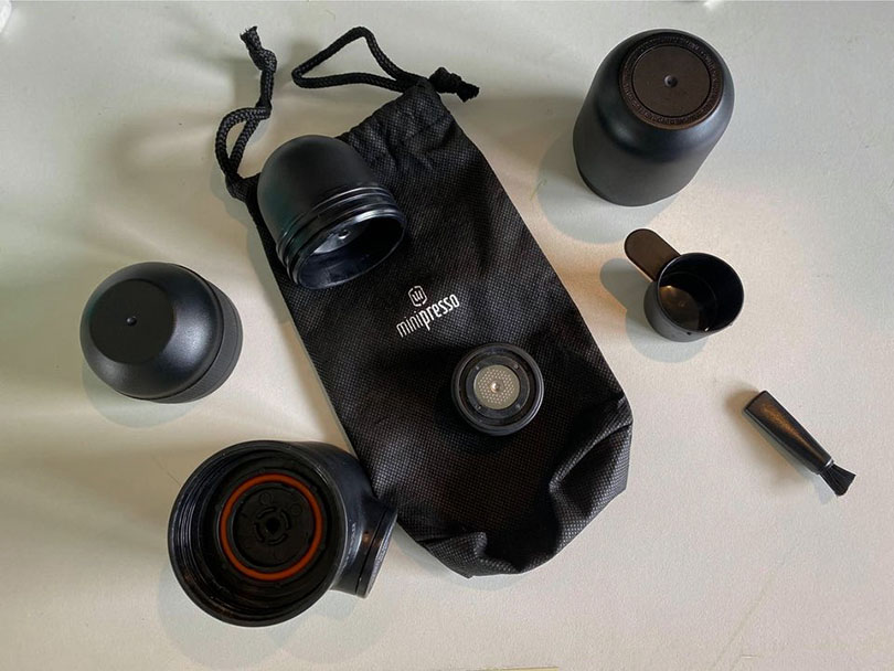 Wacaco Minipresso dismantled ready for cleaning