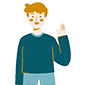 icon of man waving hello