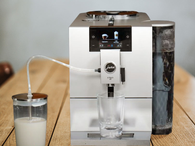 Jura ENA 8 with branded Jura milk container