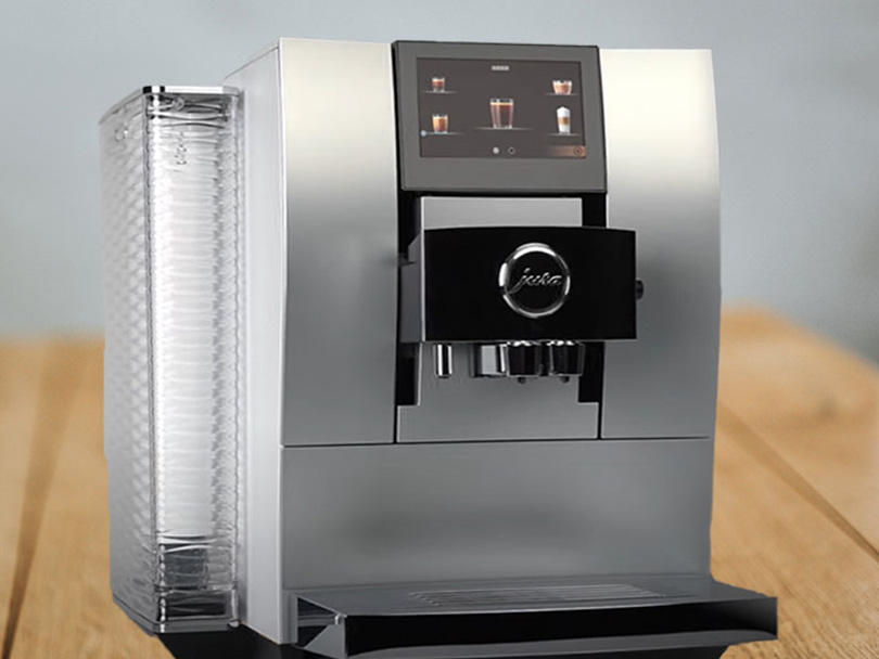Front view of the Jura Z10 straight out the box with no milk container attached