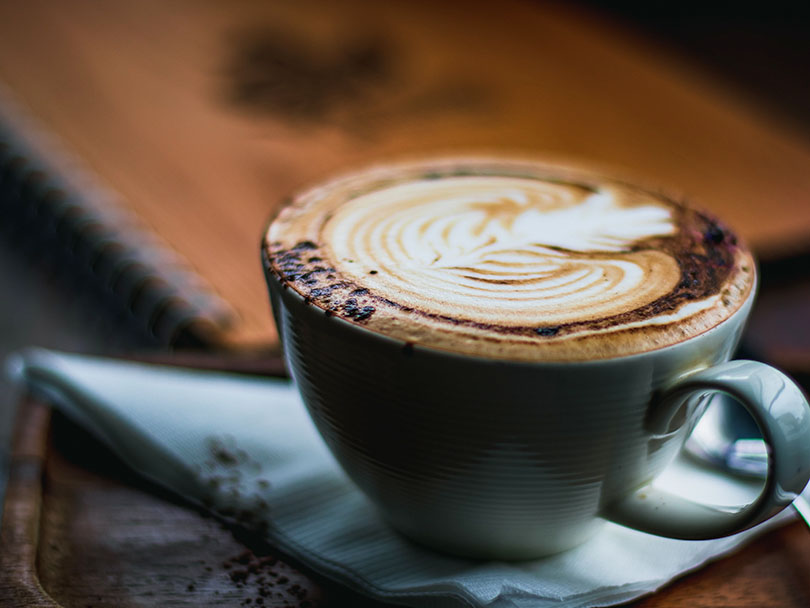 Cup of mocha on a napkin