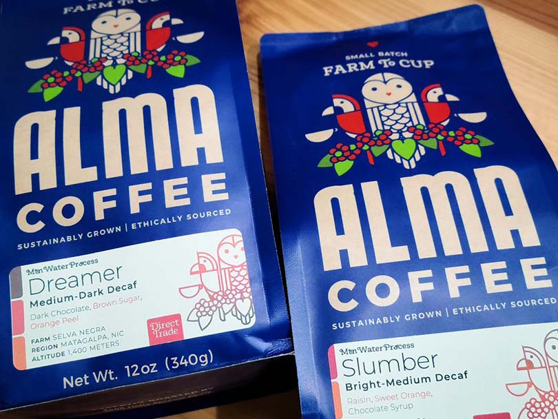 Alma Coffee - Dreamer (Medium-Dark Decaf) & Slumber (Bright-Medium Decaf)