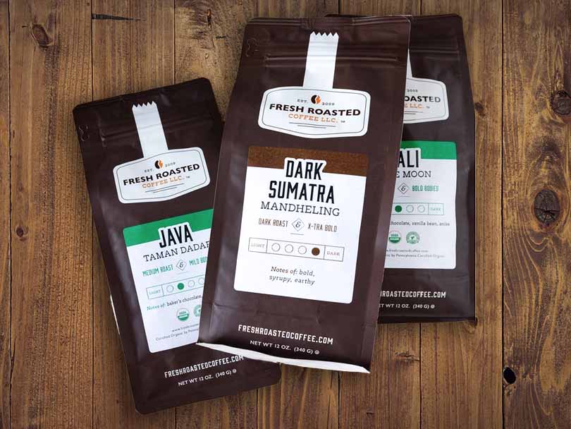 Selection of 3 Indonesian coffees from Fresh Roasted - Dark Sumatra, Java Taman Dadar & Bali Blue Moon