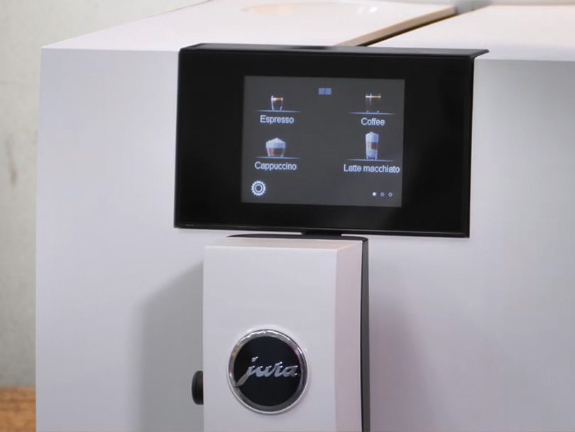 Close-up of the Jura ENA 8's touchscreen (new model)