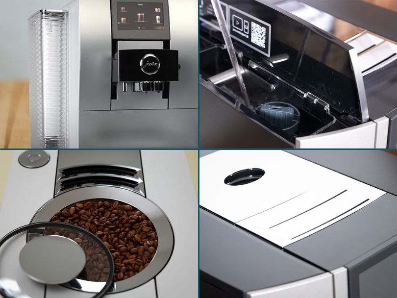Comparison of bean hopper & water reservoirs on Jura J8 vs Z10