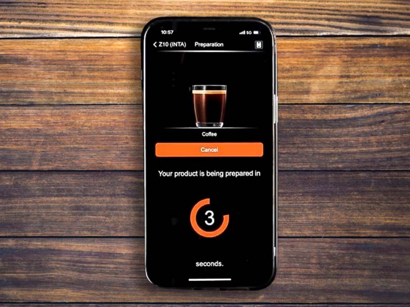 JOE app preparing to make a coffee on the Jura Z10