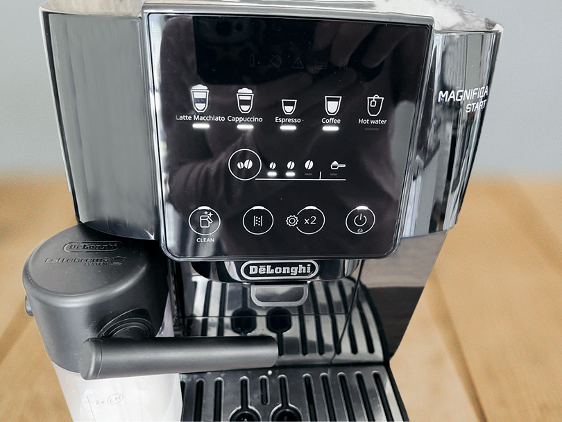 Front view of the DeLonghi Magnifica Start with LatteCrema
