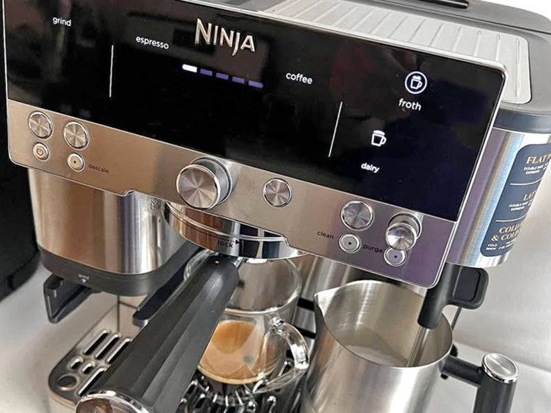 Close-up view of the Ninja Luxe Cafe Premier 3-in-1 coffee and espresso machine