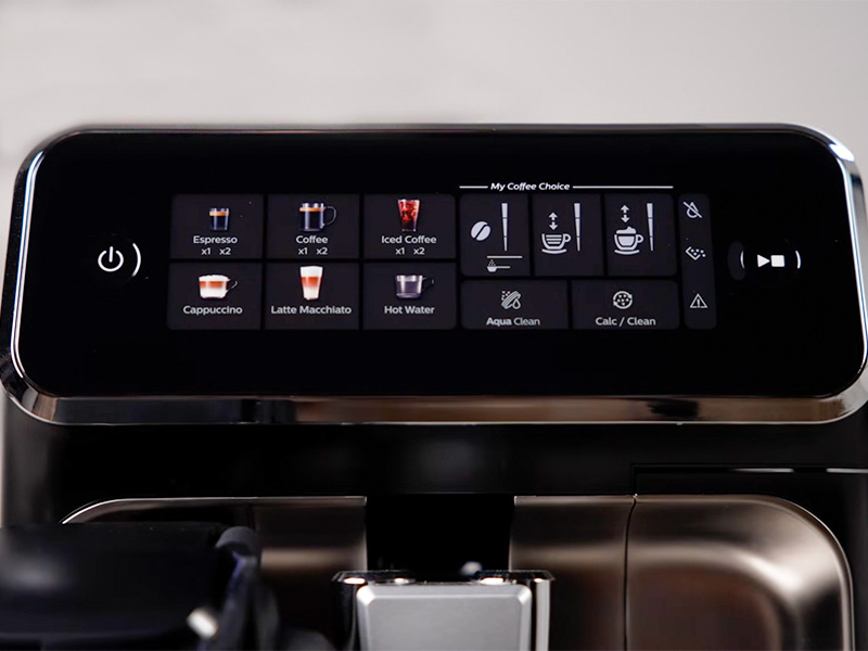 Close up of the buttons in the Philips 3300's user interface