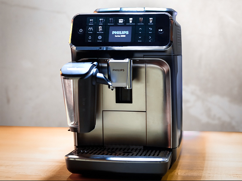 Philips 5500 turned on and displaying the welcome screen