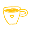 doodle of coffee cup with heart on it