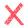 doodle of a cross / incorrect