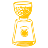 handdrawn electric coffee grinder