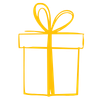 handdrawn icon of a gift wrapped box