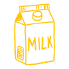 handdrawn milk carton