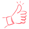 thumb up, hand-drawn icon