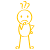 confused stick man doodle