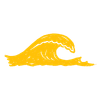 hand drawn big waves in sea