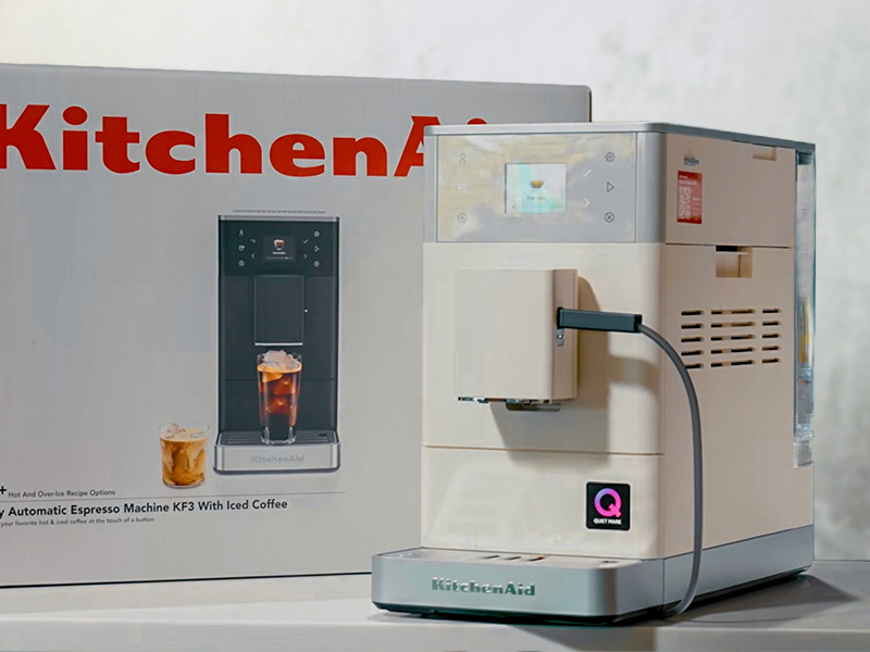 KitchenAid KF3 sitting on kitchen counter beside its box