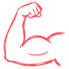 doodle of flexing strong muscles
